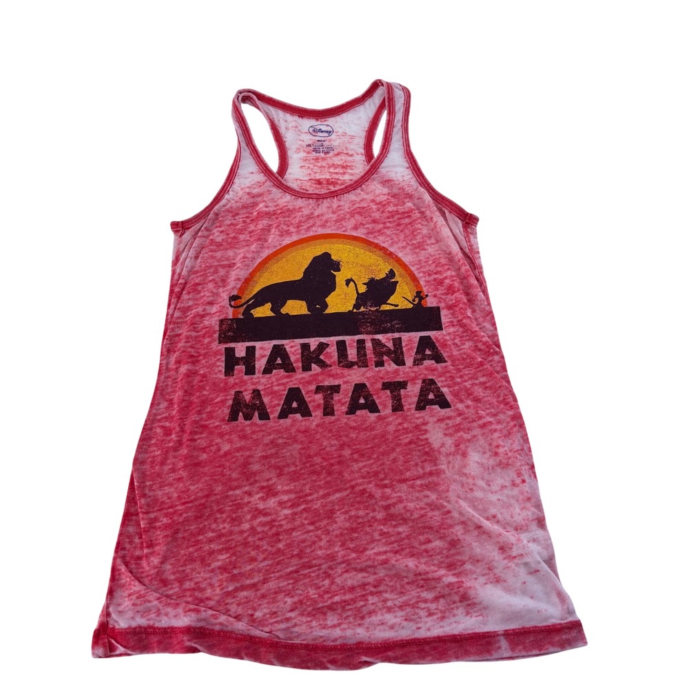 Disney Lion King Hakuna Matata Red Burnout Racerback Tank Top Small 5536